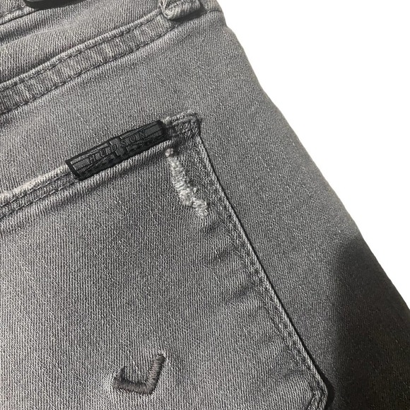 Hudson Natalie Graveyard Gray Lightly Distressed Cropped Bootcut Jeans - Picture 7 of 11